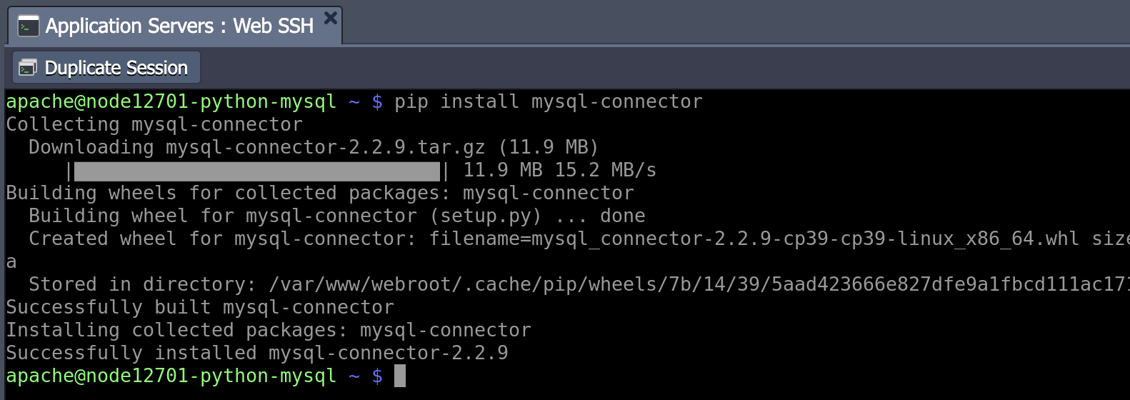 การเชื่อมต่อ Mysql/Mariadb สำหรับ Python แอปพลิเคชัน - คู่มือการใช้งาน  Ruk-Com Cloud (Paas)